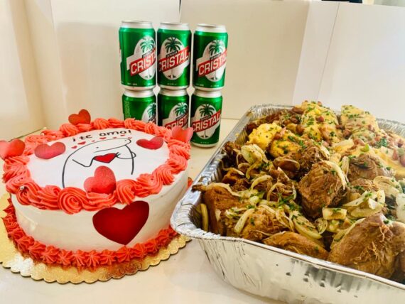Cena san Valentín - cerveza-cake