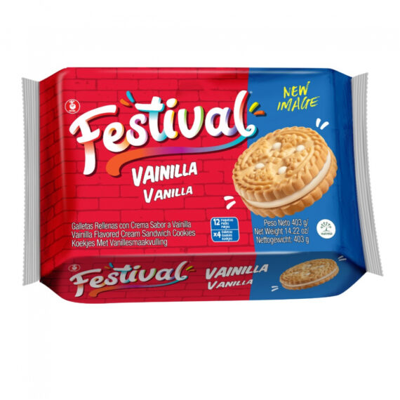 Galletas dulces rellenas sabor Vainilla Festival (12 unidades)