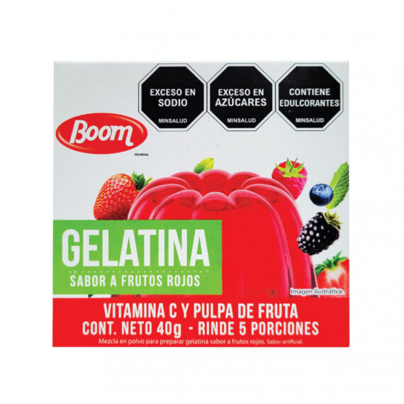 Gelatina Boom Sabor Frutos Rojos 40g -Y