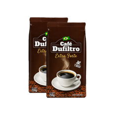 Café tostado y molido extra fuerte Dufiltro (2 x 250 g / 8.8 oz)