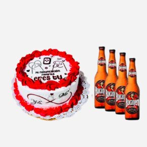 Cake día del amor -4 cervezas